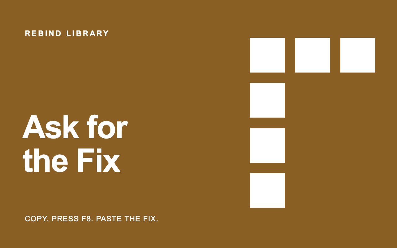 Ask for the Fix preview